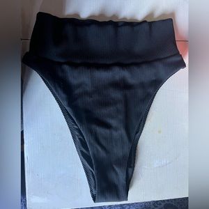 Aerie black high cut cheeky bikini bottoms